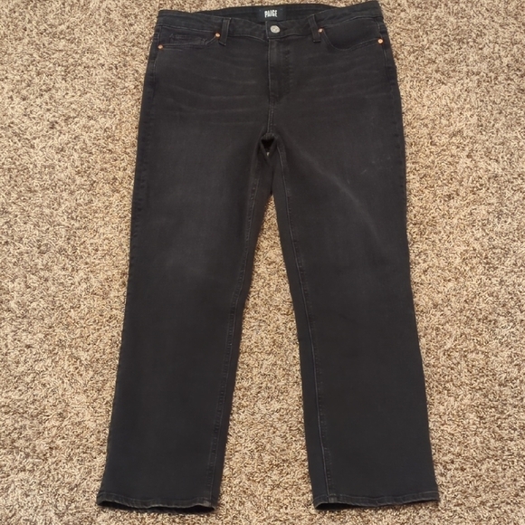PAIGE Denim - Paige Cindy endless night black high rise straight leg jeans